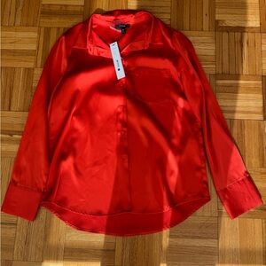 Aqua Vibrant Scarlett Satin Blouse